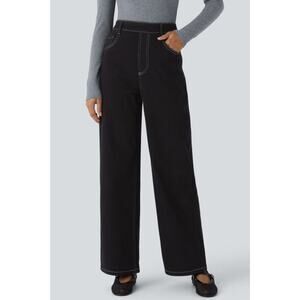 Halara Flex™ High Waisted Multiple Pockets Stretchy Knit Straight Leg Jeans